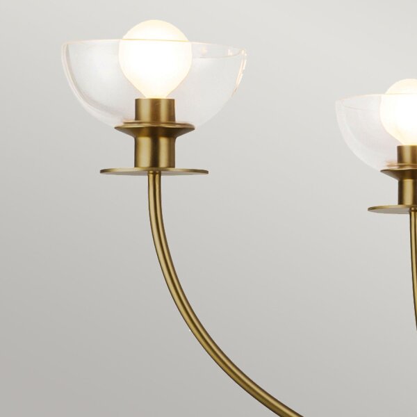 Kronleuchter mit Schirm B: 67,3 cm 4-flammig E14 Metall Glas