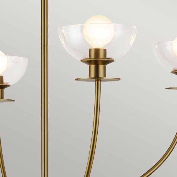 Kronleuchter mit Schirm B: 67,3 cm 4-flammig E14 Metall Glas