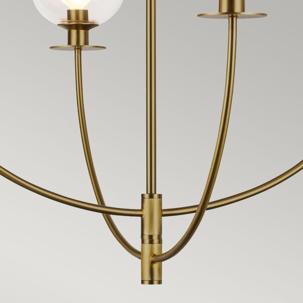 Kronleuchter mit Schirm B: 67,3 cm 4-flammig E14 Metall Glas