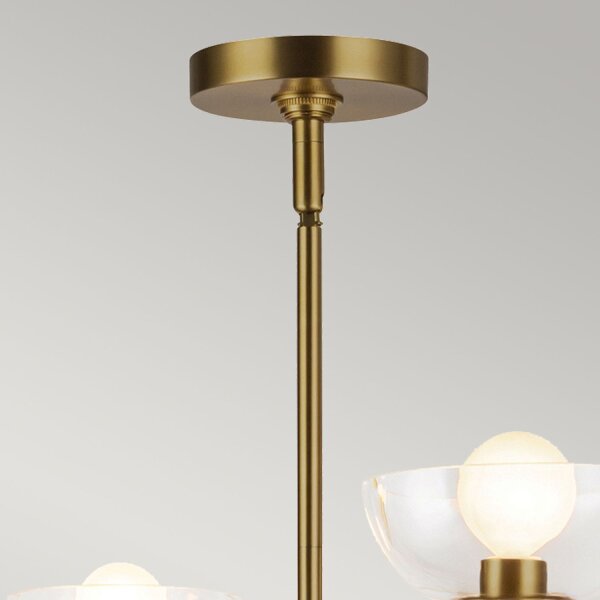 Kronleuchter mit Schirm B: 67,3 cm 4-flammig E14 Metall Glas