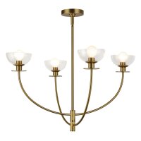 Kronleuchter mit Schirm B: 67,3 cm 4-flammig E14 Metall Glas
