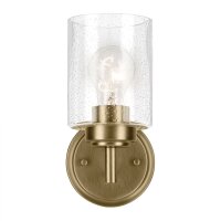 Wandlampe Metall Glas H: 23,5 cm in Messing E27 Vintage