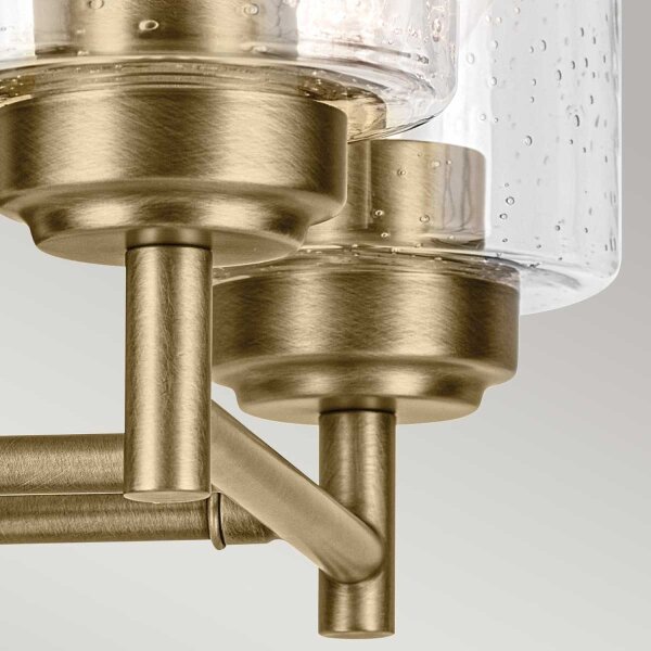 Wandlampe Metall Glas 32,6 cm breit in Messing E27 2-flammig