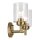 Wandlampe Metall Glas 32,6 cm breit in Messing E27 2-flammig