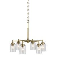 Kronleuchter Metall Glas B: 66 cm H: max. 145,2 cm 6x E27
