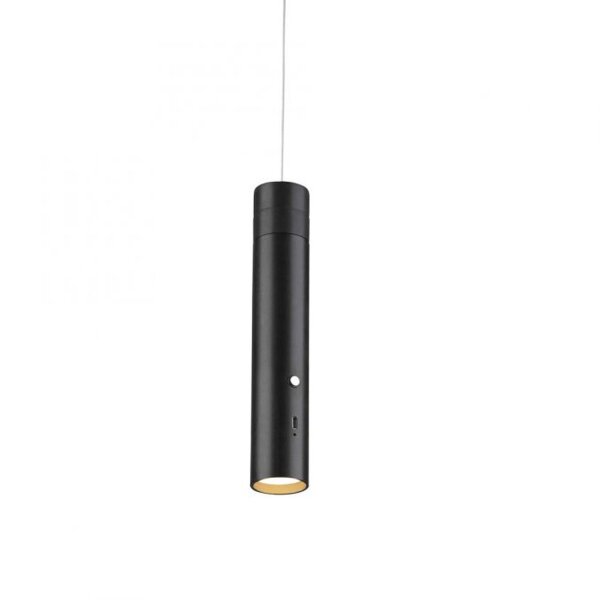 LED Akku Pendelleuchte Schwarz Metall Touch Dimmen 3 W