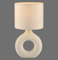 Tischlampe Keramik Stoff blendarm 30 cm E27 Beige