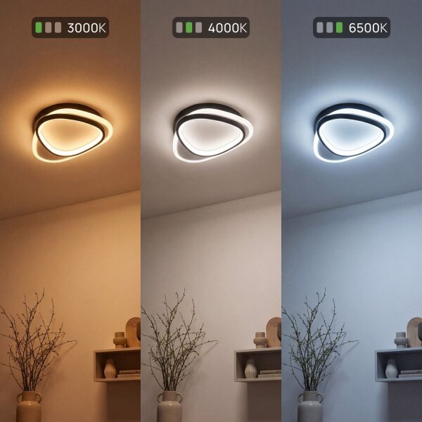 LED Deckenleuchte Schwarz Weiß 3000/4000/6500 K 35 cm