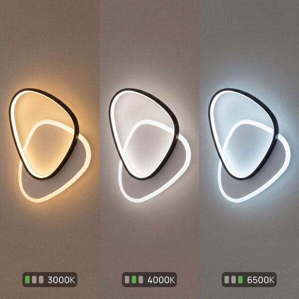 LED Deckenleuchte Schwarz Weiß 3000/4000/6500 K 35 cm