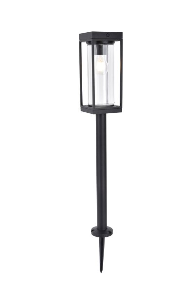 Sockelleuchte Schwarz Aluminium Glas E27 inkl IP44 76cm