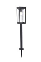 Sockelleuchte Schwarz Aluminium Glas E27 inkl IP44 76cm