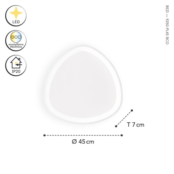 LED Deckenlampe Weiß Aluminium dimmbar 3000/4000/6500K