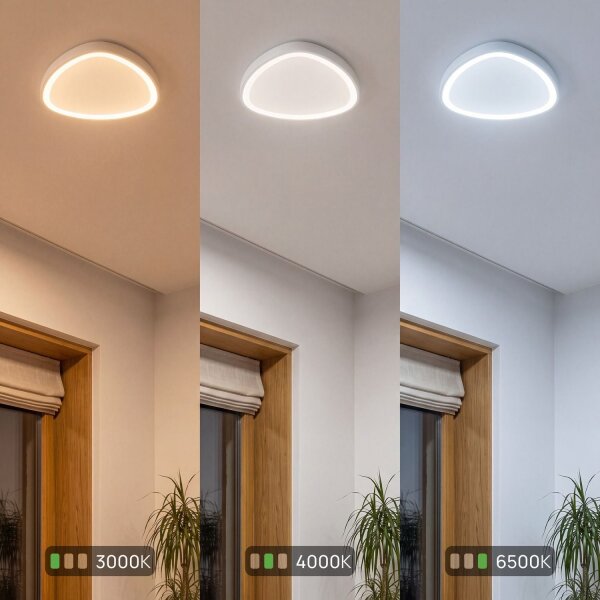 LED Deckenlampe Weiß Aluminium dimmbar 3000/4000/6500K