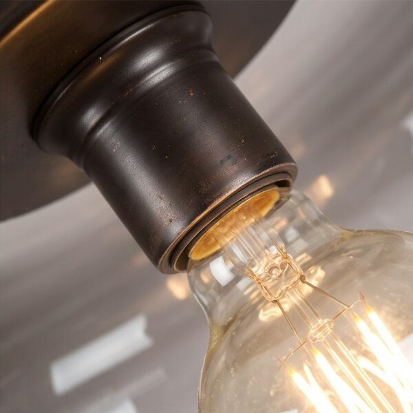 Deckenlampe Rauchglas Modern rund Ø35 cm E27 blendarm