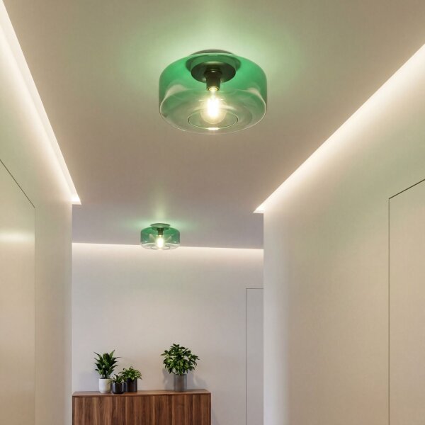 Deckenlampe Glas Grün Modern rund Ø35 cm E27 blendarm
