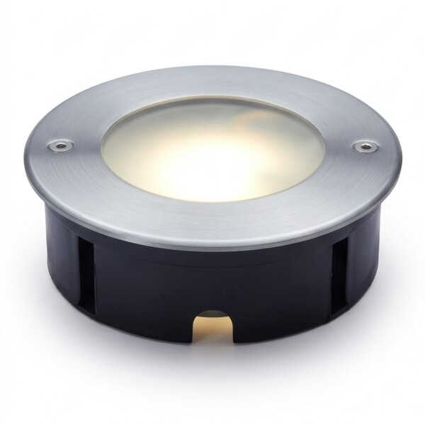 LED Einbaustrahler Edelstahl Glas Nickel IP67 Ø12 cm