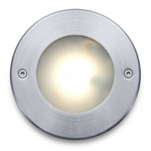LED Einbaustrahler Edelstahl Glas Nickel IP67 Ø12 cm