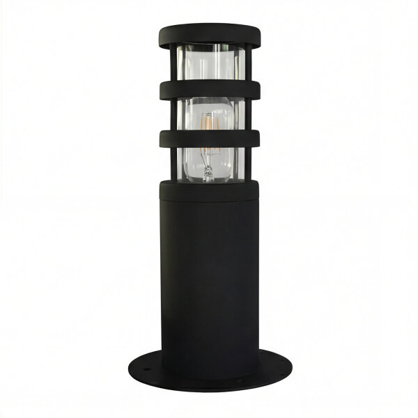 Wegeleuchte Edelstahl Schwarz IP44 E27 30 cm Poller