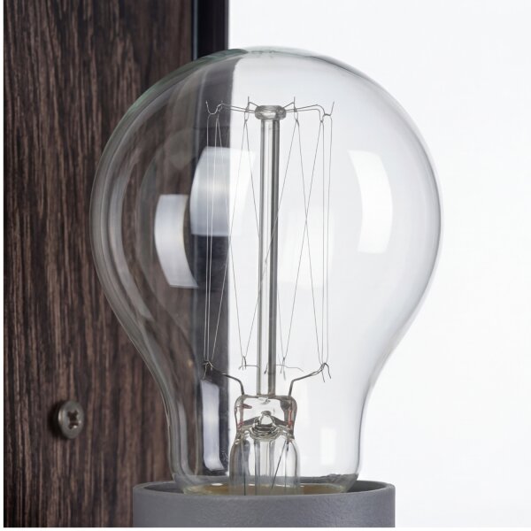 Außenwandleuchte Schwarz Holz Alu E27 IP44 B:11,5 cm