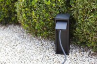 Steckdosensäule Schwarz 24 cm max 3500 W IP54 Aluminium