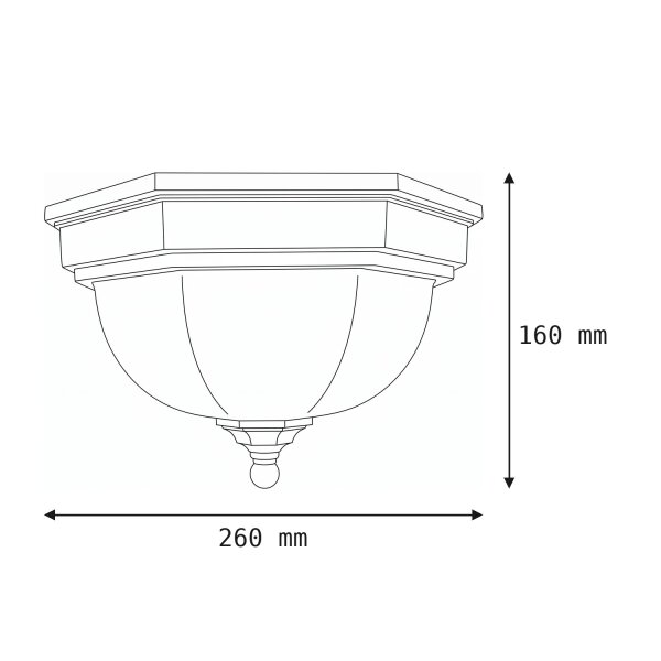 Deckenleuchte für Außen Braun antik Weiß IP44