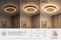LED Deckenlampe Gold Ø30 cm 3500 K 3 Stufen dimmbar