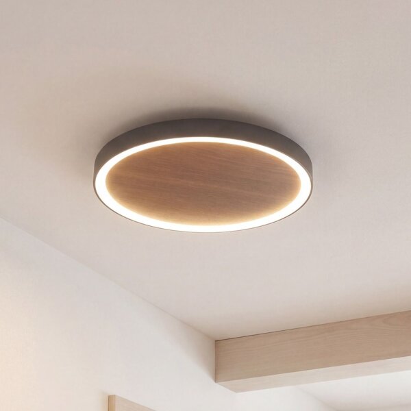 LED Deckenlampe Holz Ø50 cm 3500 K 3 Stufen dimmbar