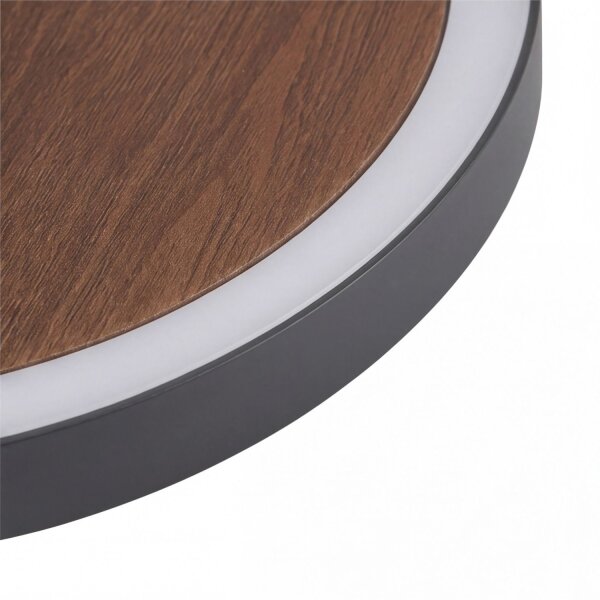 LED Deckenlampe Holz Ø50 cm 3500 K 3 Stufen dimmbar