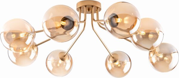 Deckenlampe Glas Metall Messing Champagner L:88 cm G9