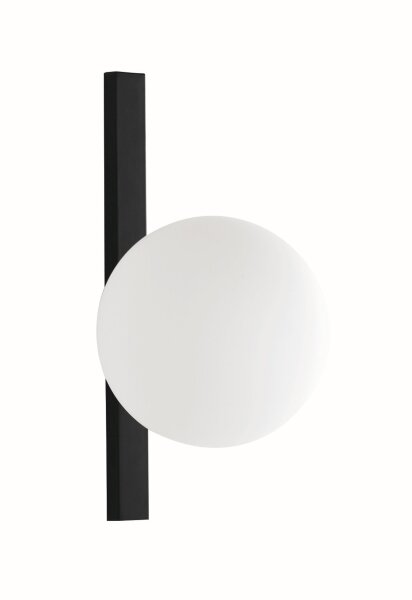 Wandlampe Schwarz Weiß Glaskugel E14 B:14 cm blendarm