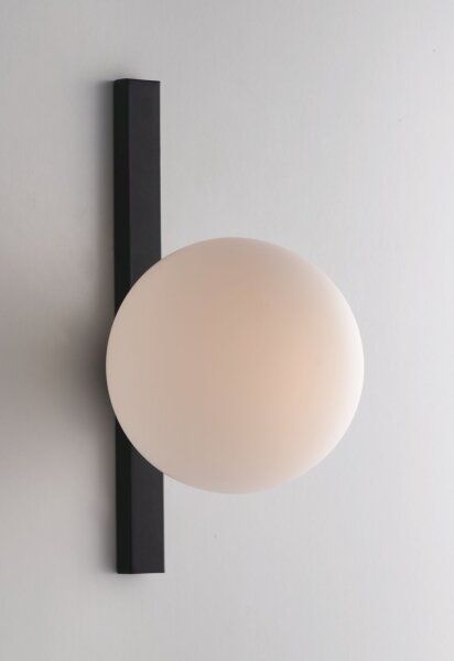 Wandlampe Schwarz Weiß Glaskugel E14 B:14 cm blendarm
