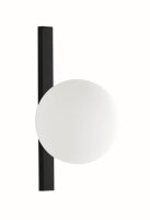 Wandlampe Schwarz Weiß Glaskugel E14 B:14 cm blendarm