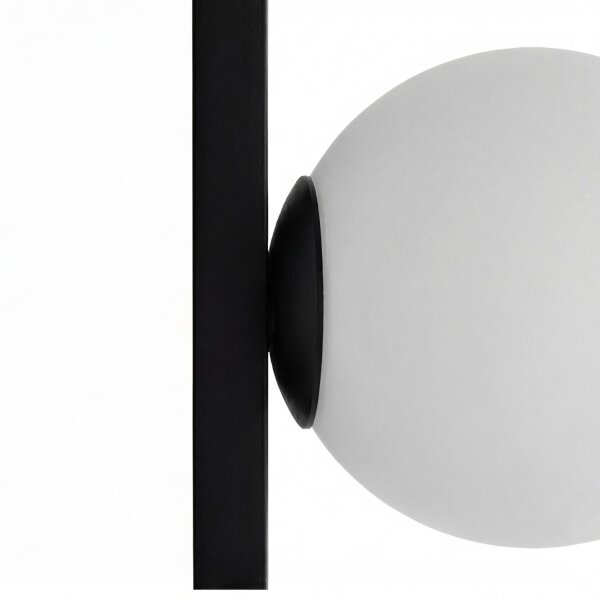 Wandlampe Glas Weiß Schwarz Schalter E14 60 cm 2-flmg