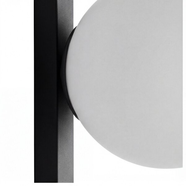 Wandlampe Glas Weiß Schwarz Schalter E14 60 cm 2-flmg