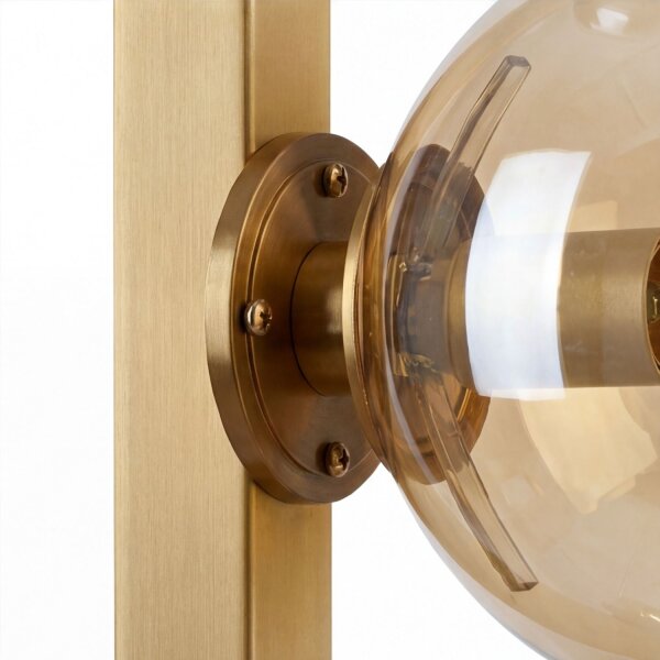 Wandlampe Bernstein Glas Schalter Gold E14 60 cm 2-flmg