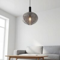 Hängelampe Glas Rauchgrau Metall Ø32 cm E27...