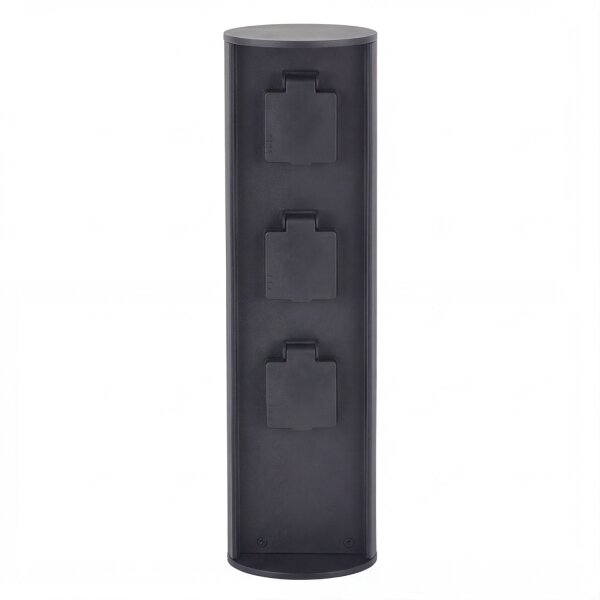 Gartensteckdose IP44 Metall Schwarz 3 fach 3500W 40cm