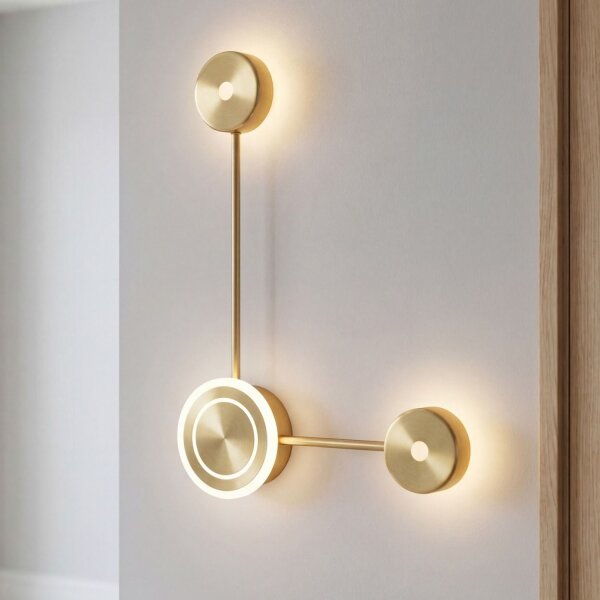 LED Wandleuchte indirekt dimmbar Gold 44 cm 12W 3000K