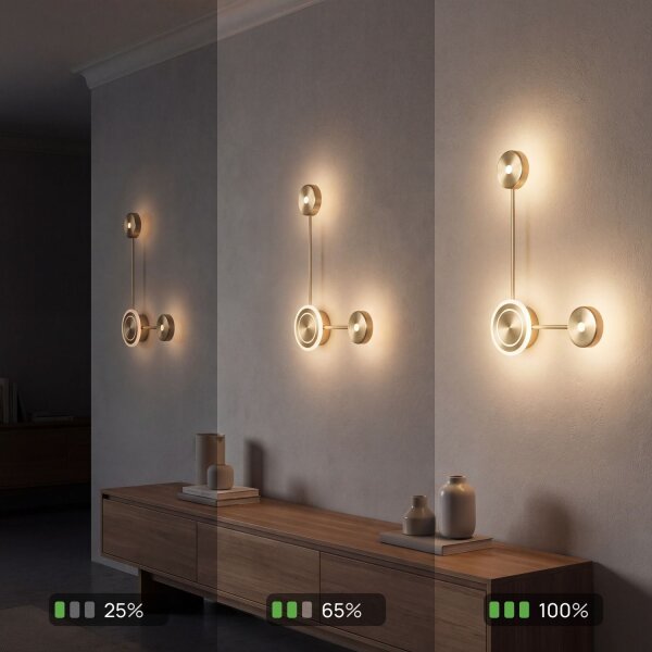 LED Wandleuchte indirekt dimmbar Gold 44 cm 12W 3000K