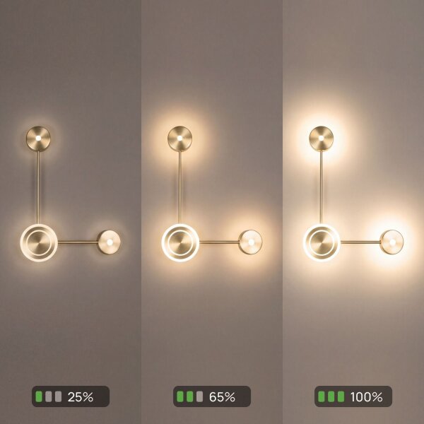 LED Wandleuchte indirekt dimmbar Gold 44 cm 12W 3000K