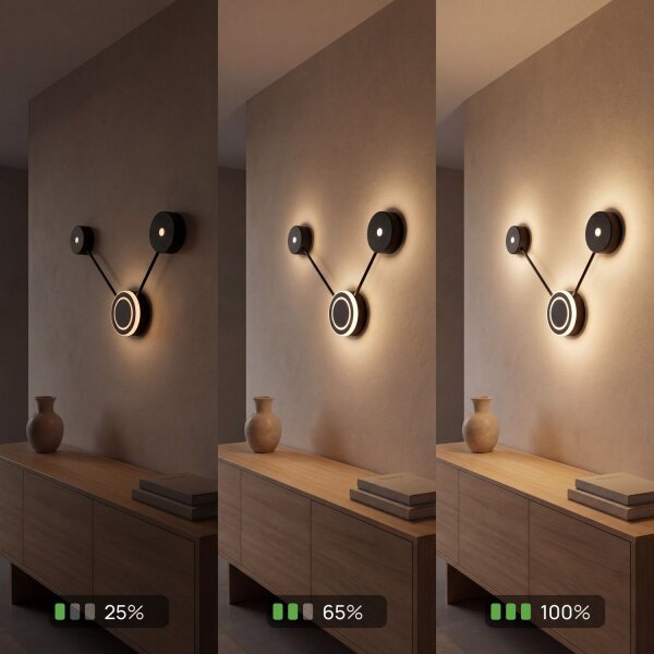 LED Wandleuchte indirekt dimmbar Schwarz B:33 cm 3000K