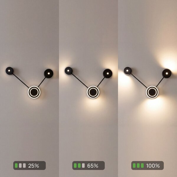 LED Wandleuchte indirekt dimmbar Schwarz B:33 cm 3000K