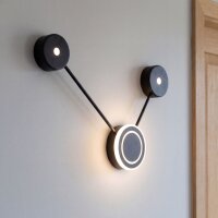 LED Wandleuchte indirekt dimmbar Schwarz B:33 cm 3000K