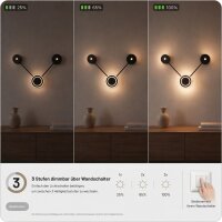 LED Wandleuchte indirekt dimmbar Schwarz B:33 cm 3000K