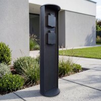 Außensteckdose Garten Aluminium IP44 2 fach 3500W 40cm