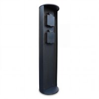 Außensteckdose Garten Aluminium IP44 2 fach 3500W 40cm