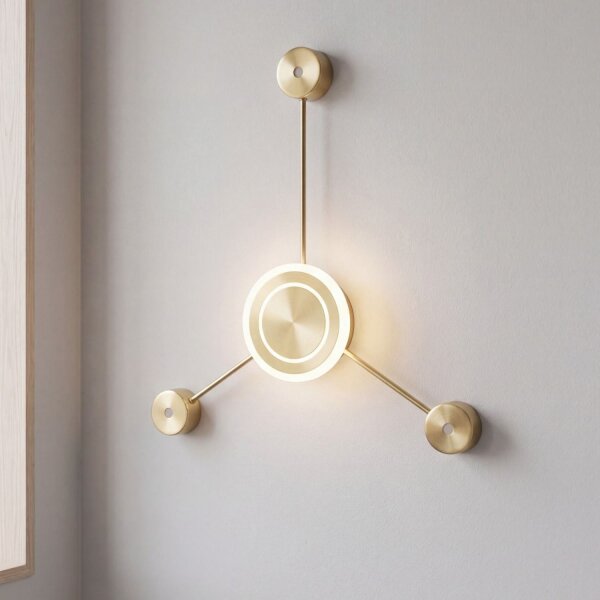 LED Wandleuchte indirekt dimmbar Gold 53 cm 18W 3000K