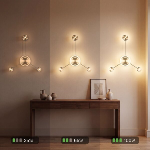LED Wandleuchte indirekt dimmbar Gold 53 cm 18W 3000K