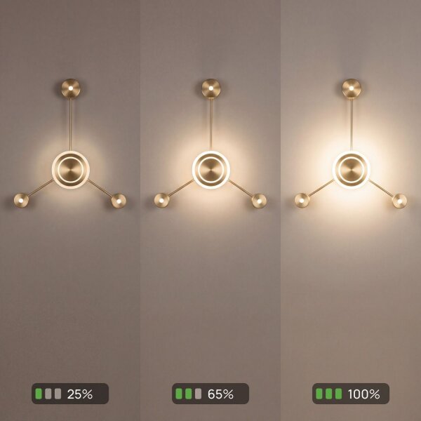 LED Wandleuchte indirekt dimmbar Gold 53 cm 18W 3000K
