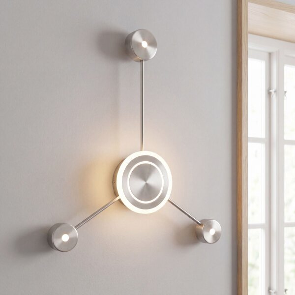 LED Wandlampe indirekt dimmbar in Nickel H:53 cm 3000K